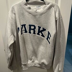 PARKE Varsity Sweatshirt in Classic Grey + Navy